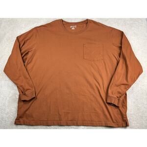 Duluth Trading Co. Long Tail T Mens 3XL Long Sleeve Std Fit Brown Pocket Tee